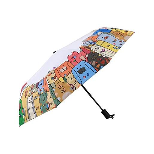 I-TOTAL® - ombrello con apertura automatica/retraibile con custodia/alta qualità/per una persona stay pawsitive