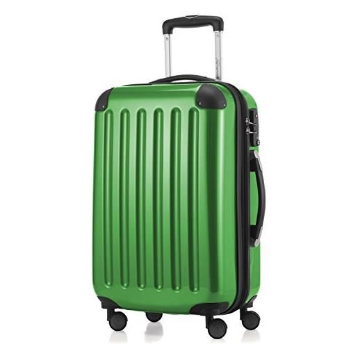 Hauptstadtkoffer - alex - bagaglio a mano con scomparto per laptop, valigia rigida, trolley espandibile, 4 doppie ruote, tsa, 55 cm, 42 litri, verde
