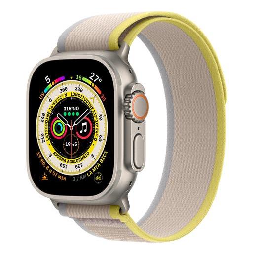SMARTWATCH apple watch ultra gps + cellular 49mm titanium case yellow beige trail loop s/m eu
