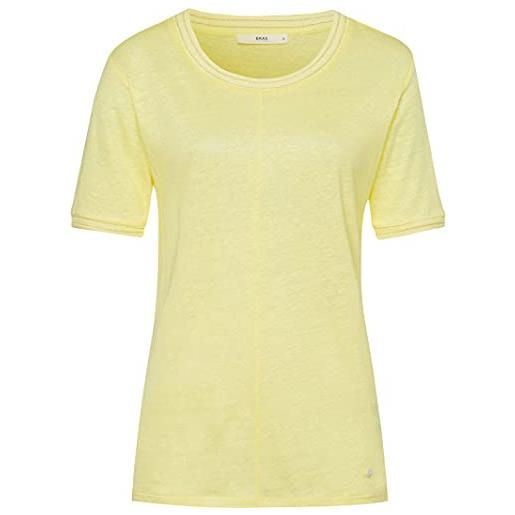 BRAX style cathy linen t-shirt, giallo, 48 donna