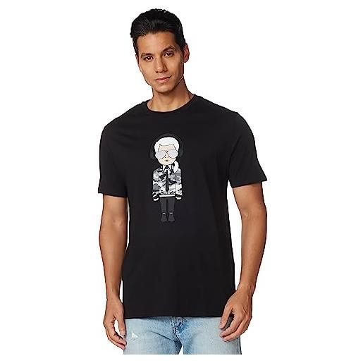 KARL LAGERFELD reflective karl with headphones t-shirt, nero, l uomo