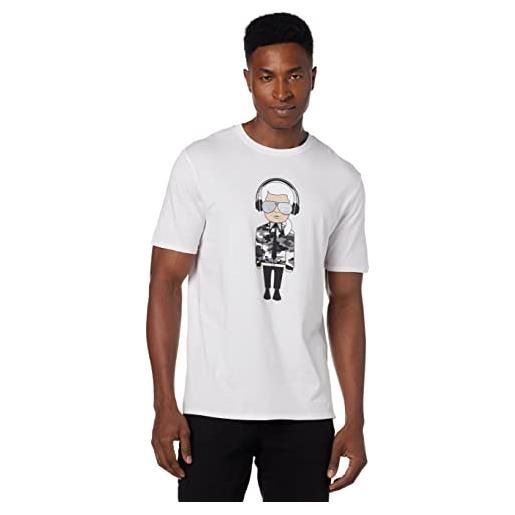 KARL LAGERFELD reflective karl with headphones t-shirt, nero, l uomo