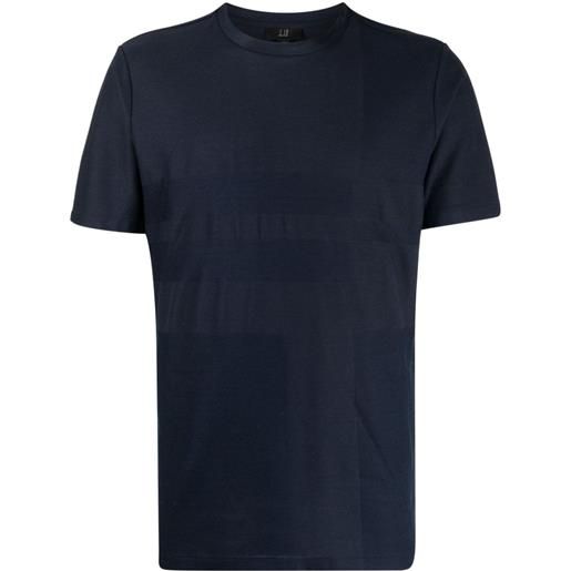 Dunhill t-shirt girocollo con effetto jacquard - blu