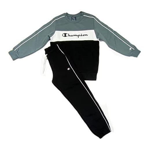 Champion -tuta composta da felpa e pantalone -felpa girocollo -logo pantaloni con girovita elastico -orli elasticizzati nero nero/bianco 3-4 anni es017