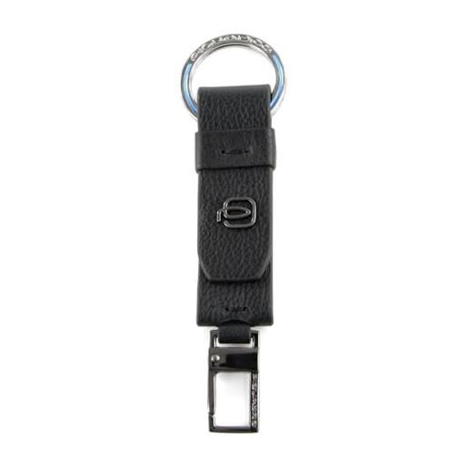 PIQUADRO porta chiavi ciondolo con moschettone | piquadro black square | pc3751b3-nero