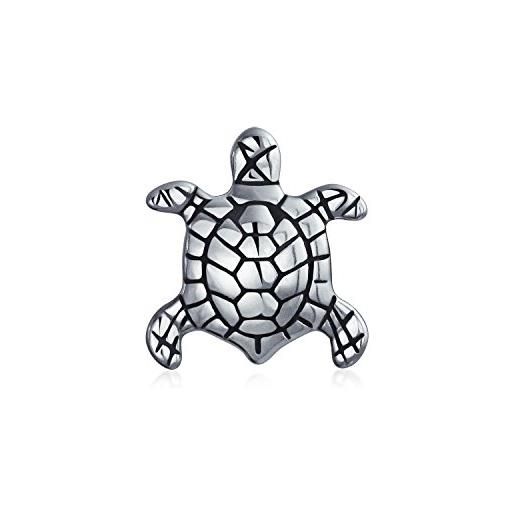 Bling Jewelry ovale nautico mare tropicale spiaggia vacanza rettile tartaruga tartaruga fascino per le donne adolescenti ossidato. 925 argento sterling adatta bracciale europeo