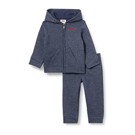 Levi's lvb zip up hoodie w jogger set bimbo, blu (peaccoat), 6 mesi
