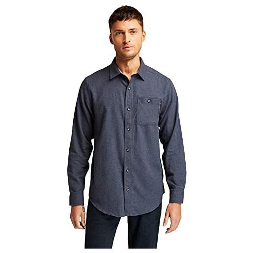 Timberland pro men's woodfort mid-weight flannel work shirt