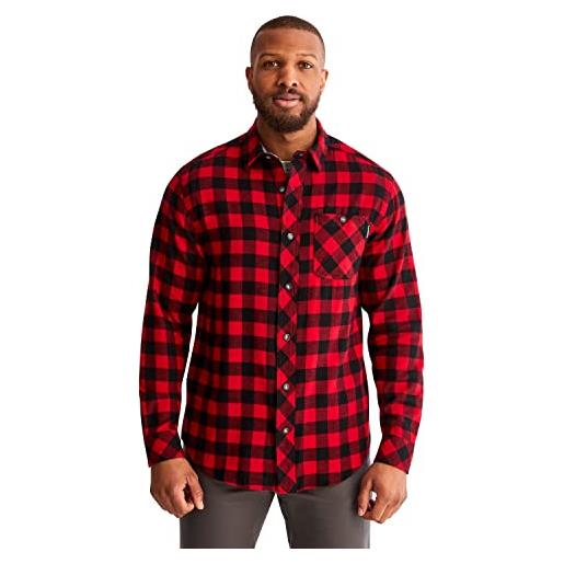Timberland PRO woodfort - camicia da uomo in flanella di peso medio, portland plaid gargoyle, l