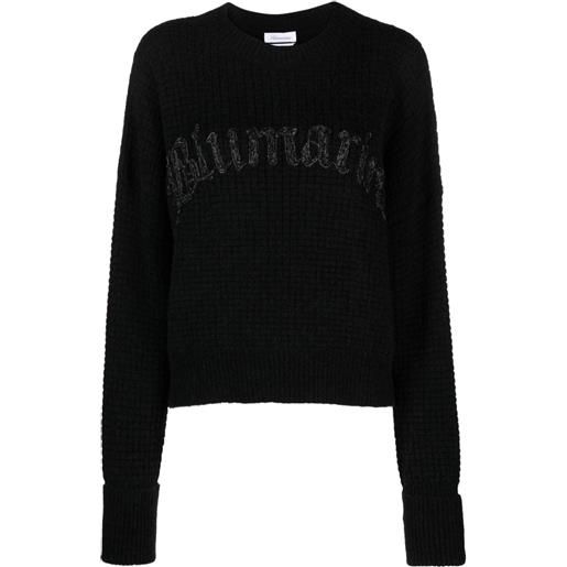 Blumarine maglione con ricamo - nero