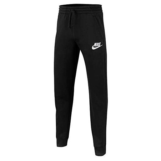 Nike club fleece jogger pantaloni pantaloni per bambini, unisex bambini, black/black/white, l