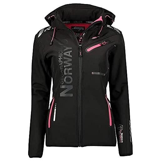 Geographical Norway - queen bell donna, giacca/blouson softshell invernale da donna, piumino in pile con cappuccio da donna, abbigliamento impermeabile, cappotto con maniche lunghe, nero , s