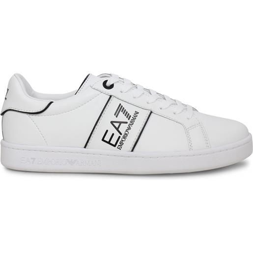 EA7 sneakers bianche con logo laterale per uomo