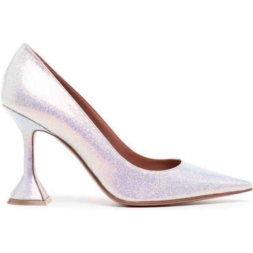 Amina Muaddi pumps ami 100mm - argento