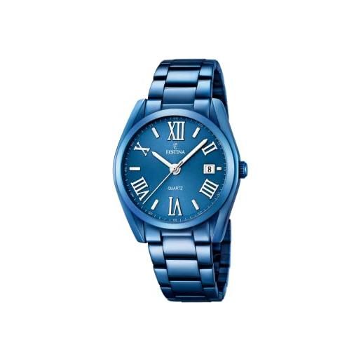 Festina-orologio da donna al quarzo con display analogico e braccialetto in acciaio inox, blu, f16864/3