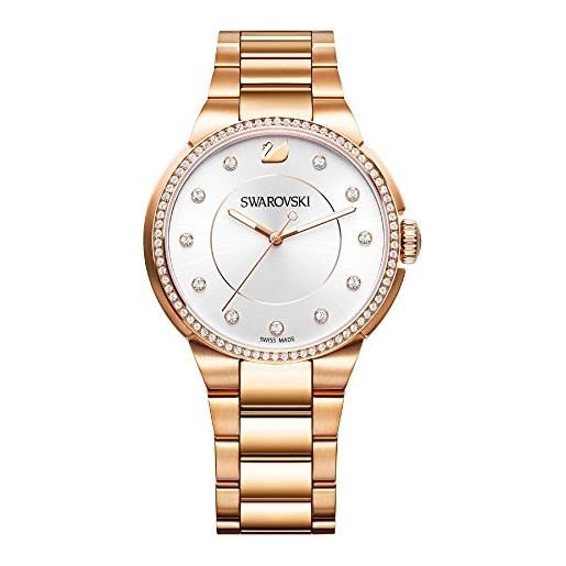 Swarovski orologio city da donna con cinturino in acciaio finitura in oro rosa - 5181642