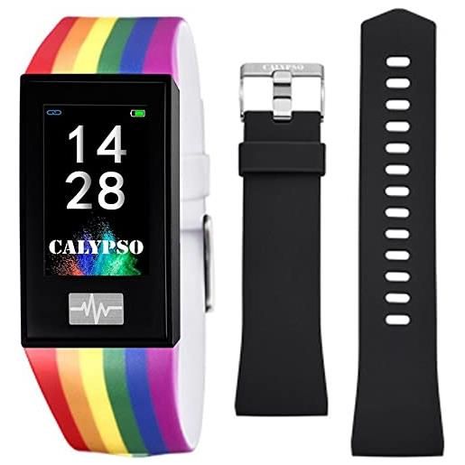 Calypso orologio modello k8500/7 della collezione smartwatch, cassa 23,80/41,60 mm digitale con cinturino in caucciù multicolore per uomo