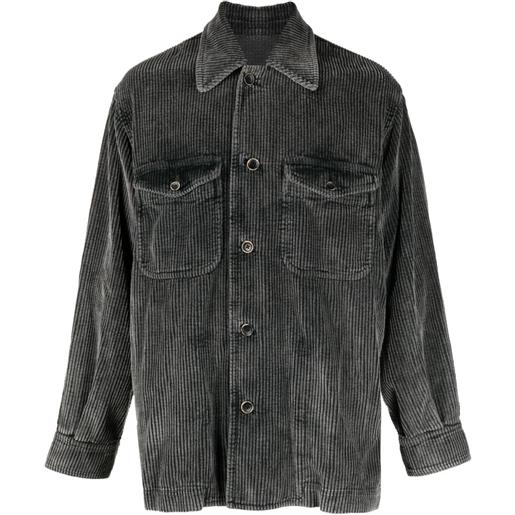 Uma Wang giacca-camicia a coste - grigio