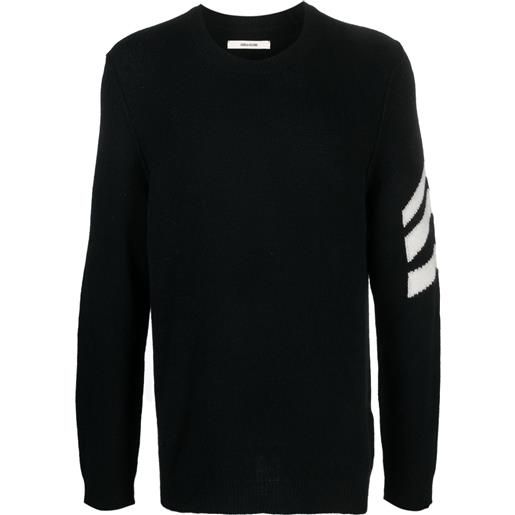 Zadig&Voltaire maglione con dettagli a righe - nero