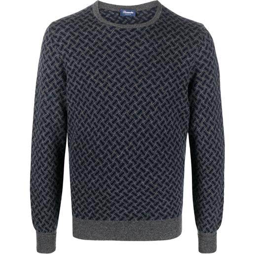 Drumohr maglione con motivo jacquard - grigio