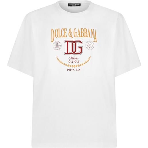 Dolce & Gabbana t-shirt interlock con stampa - bianco