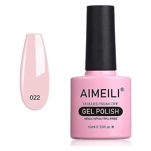 AIMEILI smalto semipermente per unghie in gel uv led smalti per unghie nudo colori per manicure - rose nude (022) 10ml