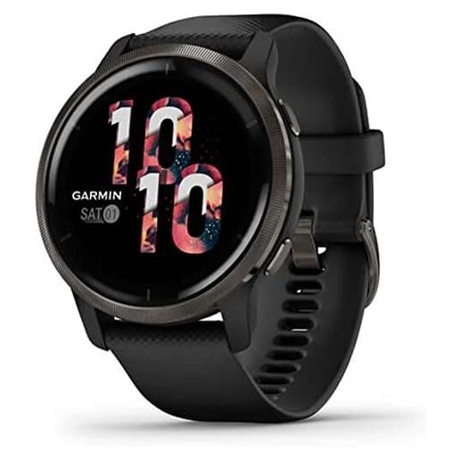 Garmin venu 2, smartwatch amoled 1,3, cassa da 45mm, autonomia 11 giorni, Garmin pay, musica, +25 sport, gps, cardio, spo2 (slate & black)