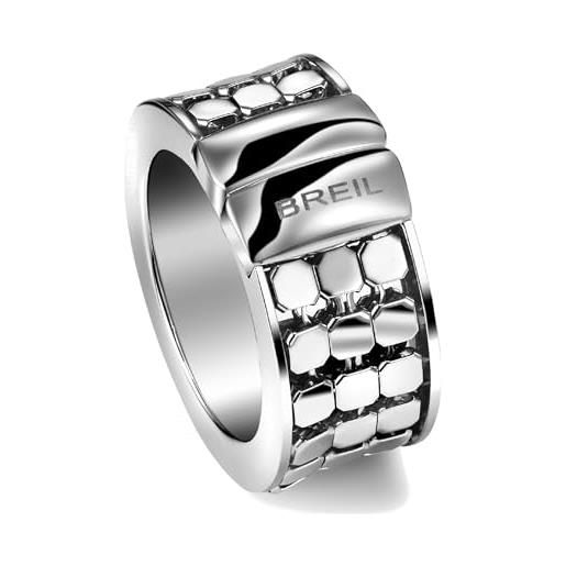 Breil - steel silk, anello in acciaio inossidabile con nessuna funzione calendario, donna, 12