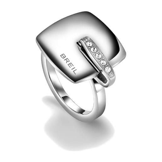 Breil gioiello collezione new blast, anelli da donna in acciaio misura 14 con con pietre - tj1616