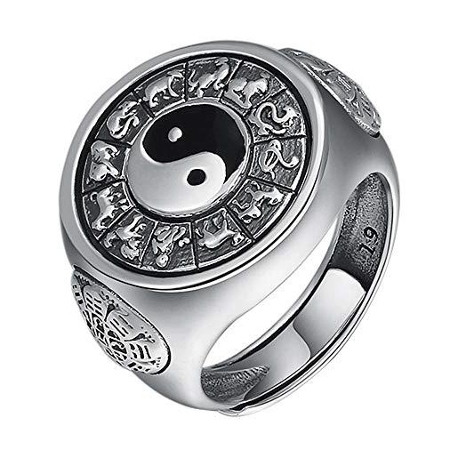 Anello Uomo Yin Yang – Acciaio Inossidabile, Fascia Larga, Colore Argento E Oro – Gioiello Significativo E Ipoallergenico - 2