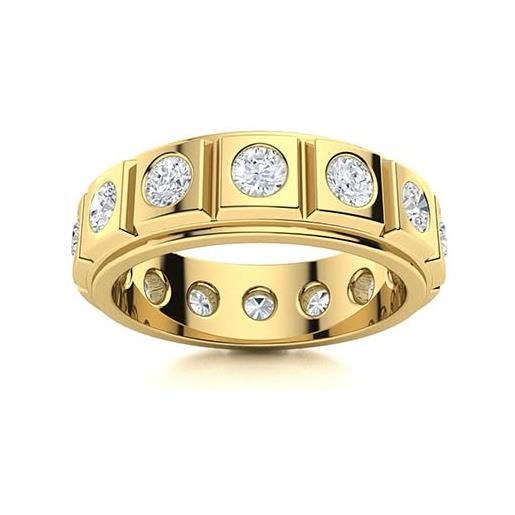 Shine Jewel 0.25 ctw princess round moissanite diamond promise ring gioielli da donna in argento sterling 925 (argento placcato oro giallo, 11.5)
