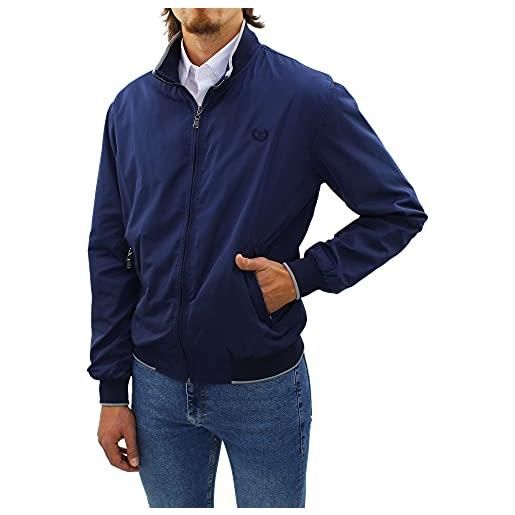 Ciabalù giubbino primaverile uomo impermeabile giacca a vento regular fit taglie forti (blu, xl, x_l)