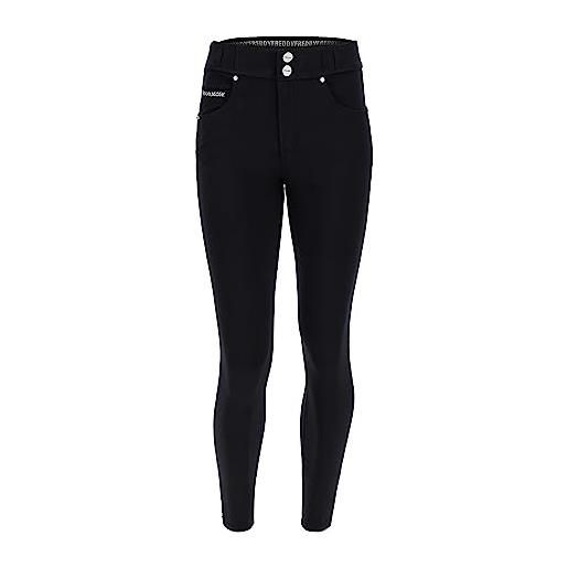FREDDY - n. O. W. ® pants 7/8 skinny vita media in cotone elasticizzato, donna, nero, extra small