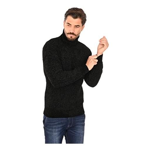 Ciabalù dolcevita uomo invernale maglione slim fit a costine collo alto lupetto maglioncino pullover manica lunga (as6, alpha, xx_l, regular, regular, arancione, xxl)