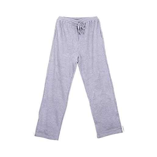 DEBAIJIA pantaloni tuta ​donna cotone pantaloni casual pantaloni da jogging tinta unita tasche elastico coulisse vita alta (grigio chiaro-2xl)