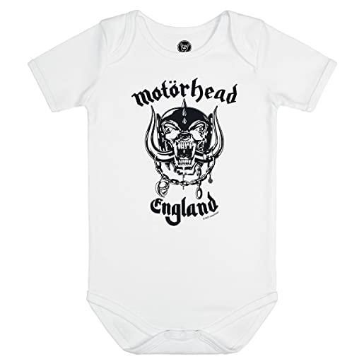 Motörhead metal-kids - england: stencil unisex body bianco 80/86 100% cotone