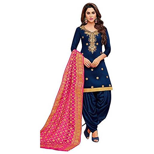 JIVRAJ FASHION punjabi patiyala modal silk with gota work maria b indian pakistani stitched salwar kameez suit ready to wear ricamo (scelta 5, s uk 10 busto 38 vita 34 fianchi 40)
