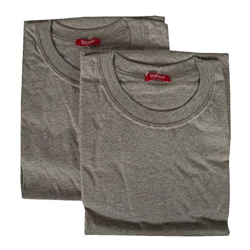 RAGNO SPORT confezione 2 t-shirt intime uomo camiciola cotone manica corta girocollo bipack 601415, 318b argento bipack, xl