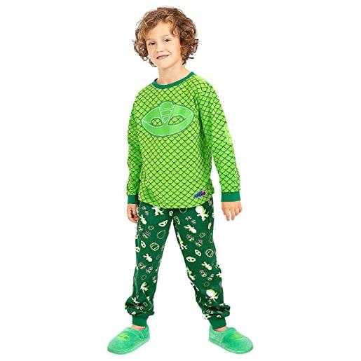Funidelia | pigiama geco - pj masks per bambino cartoni animati - accessori e merchandising - regali originali per bambini - natale, compleanni e altre occasioni - taglia 5-6 anni - verde