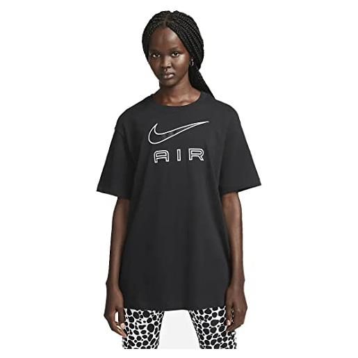 Nike nsw tee bf maglietta, nero/bianco, l donna