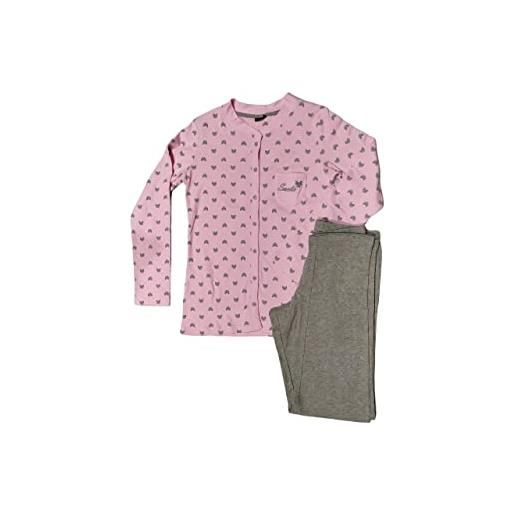 LOVABLE pigiama aperto donna, rosa/grigio (l)
