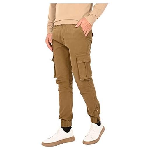 Ciabalù pantaloni cargo uomo invernali con elastico alla caviglia slim fit (as6, numeric, numeric_46, regular, regular, cachi, 46)