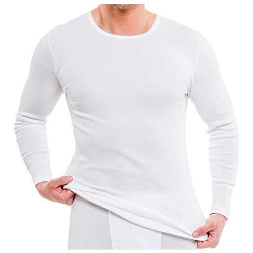 HERMKO 63640 maglietta a maniche lunghe da uomo traspirante, größe herren: 5 (l), farbe: bianco