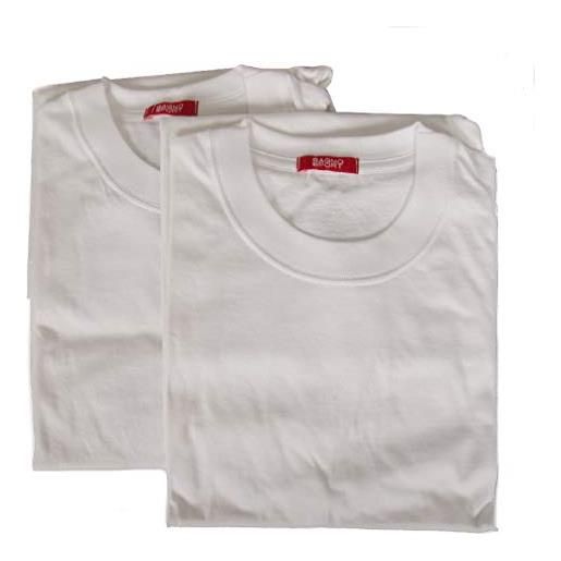 RAGNO SPORT confezione 2 t-shirt intime uomo camiciola cotone manica corta girocollo bipack 601415, 010b bianco, xl