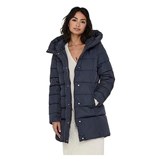 Only women's onlnewlina puffer coat otw quilted jacket, blue graphite, s