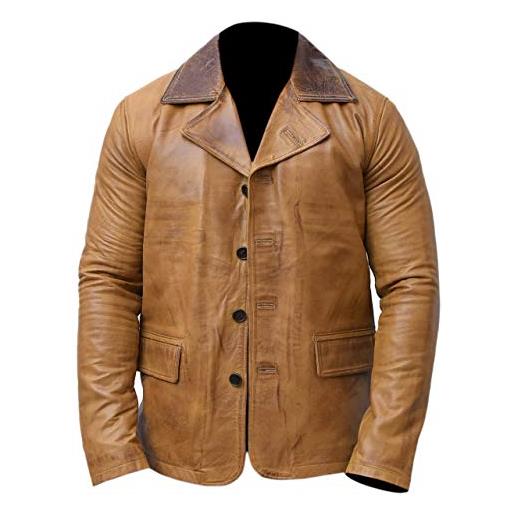 Fashion_First giacca in pelle marrone da uomo red dead redemption ii arthur morgan, marrone, l