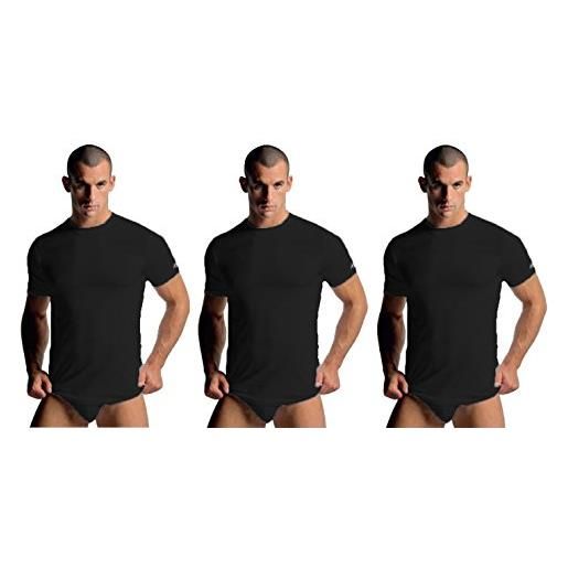 Navigare 3 t-shirt uomo mezza manica cotone jersey girocollo art. 513 bianco, nero o assortito maglia girocollo (6/xl, nero)