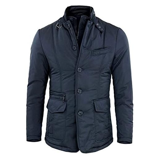 Ciabalù giubbotto uomo invernale giacca elegante imbottita con pettorina (blu, 4xl)