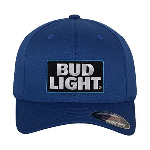 Bud Light licenza ufficiale logo patch flexfit cap (blu), small/medium