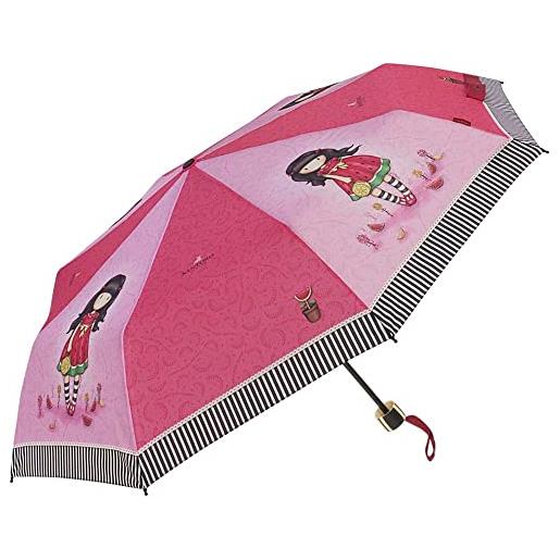 Santoro -gorjuss ombrello pieghevole manuale | every summer | sandia e rosa